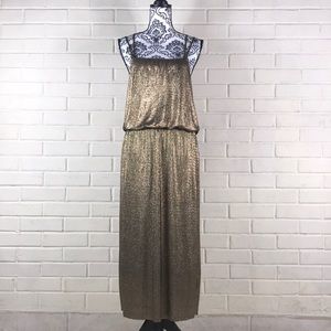 Bobeau Black & Gold Maxi Dress